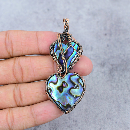 Copper Abalone Shell Gemstone Pendant