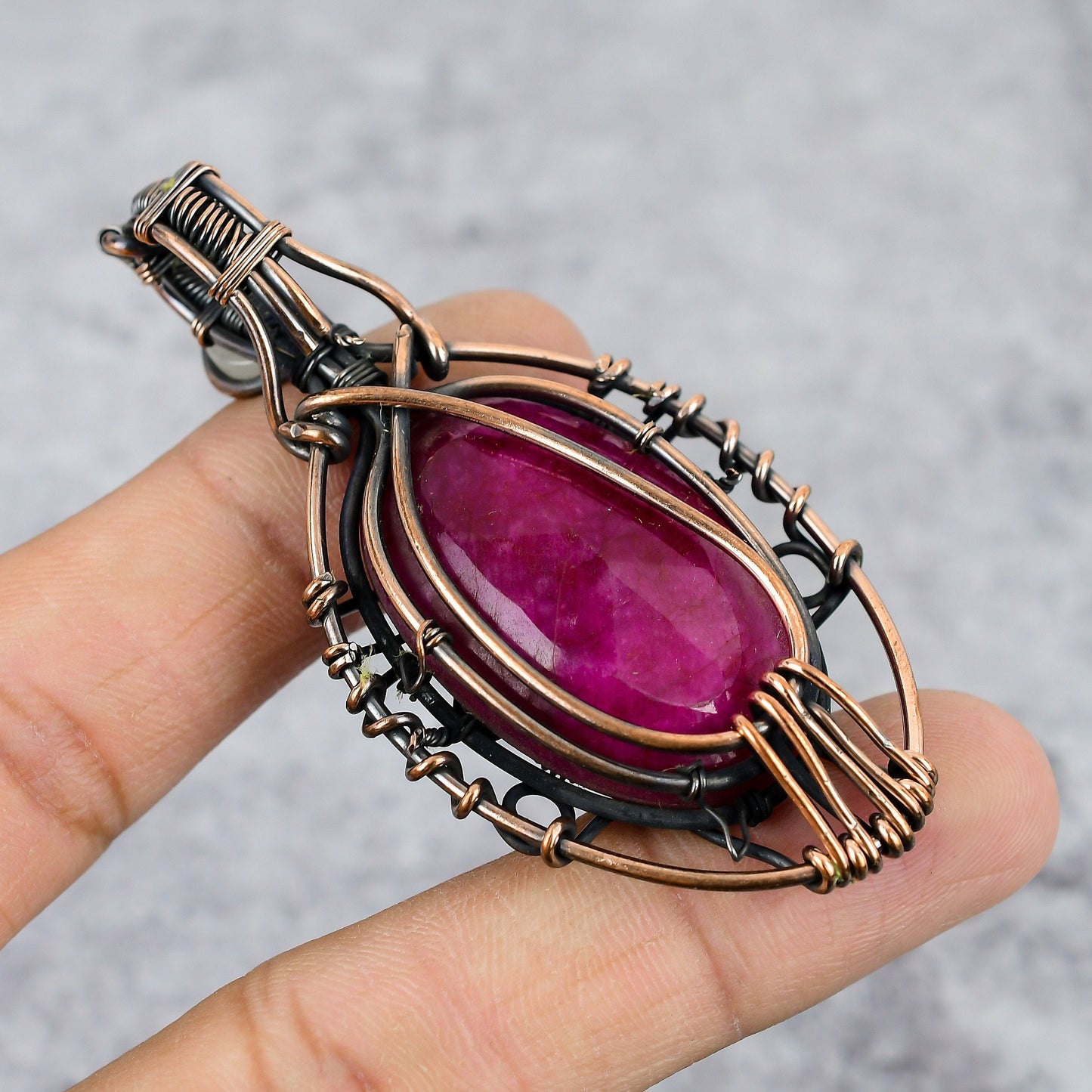 Red Ruby Gemstone Eye of Ra Pendant