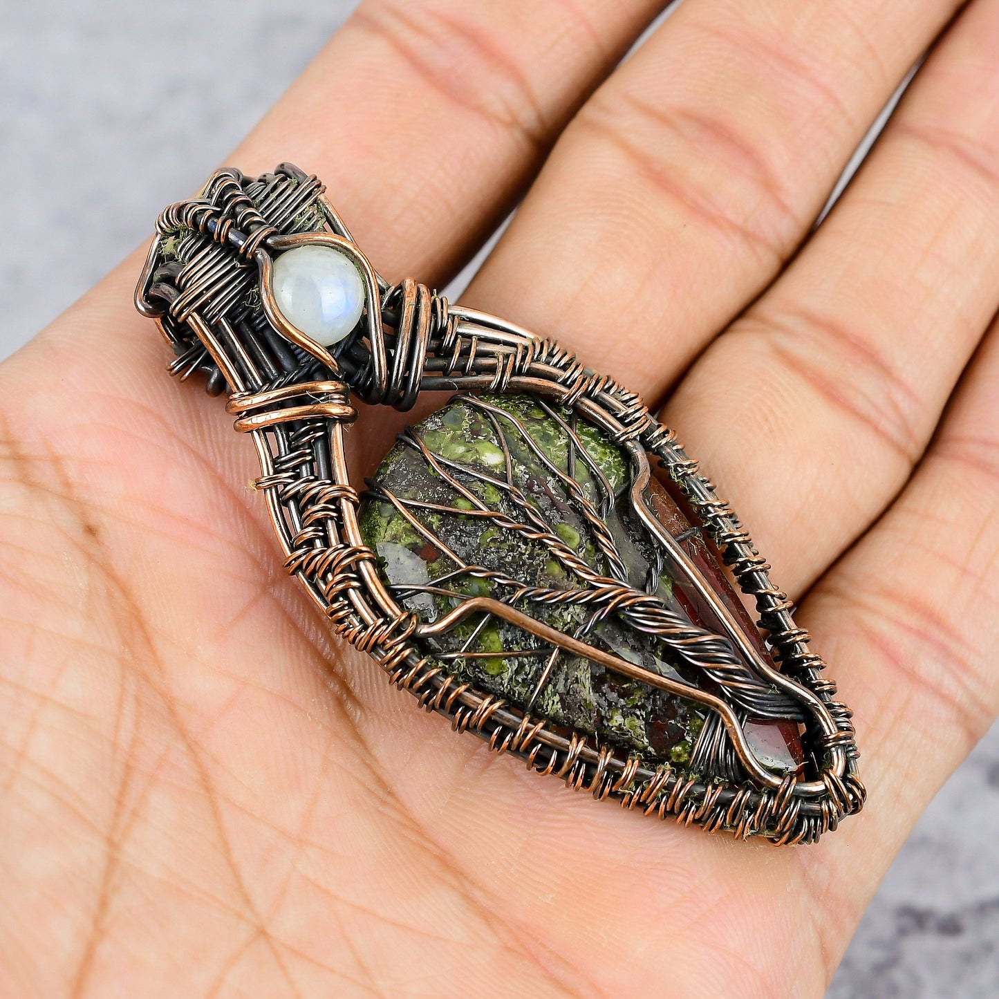 Green Dragon Blood Jasper Gemstone Pendant