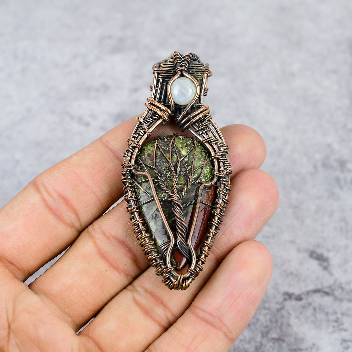 Green Dragon Blood Jasper Gemstone Pendant