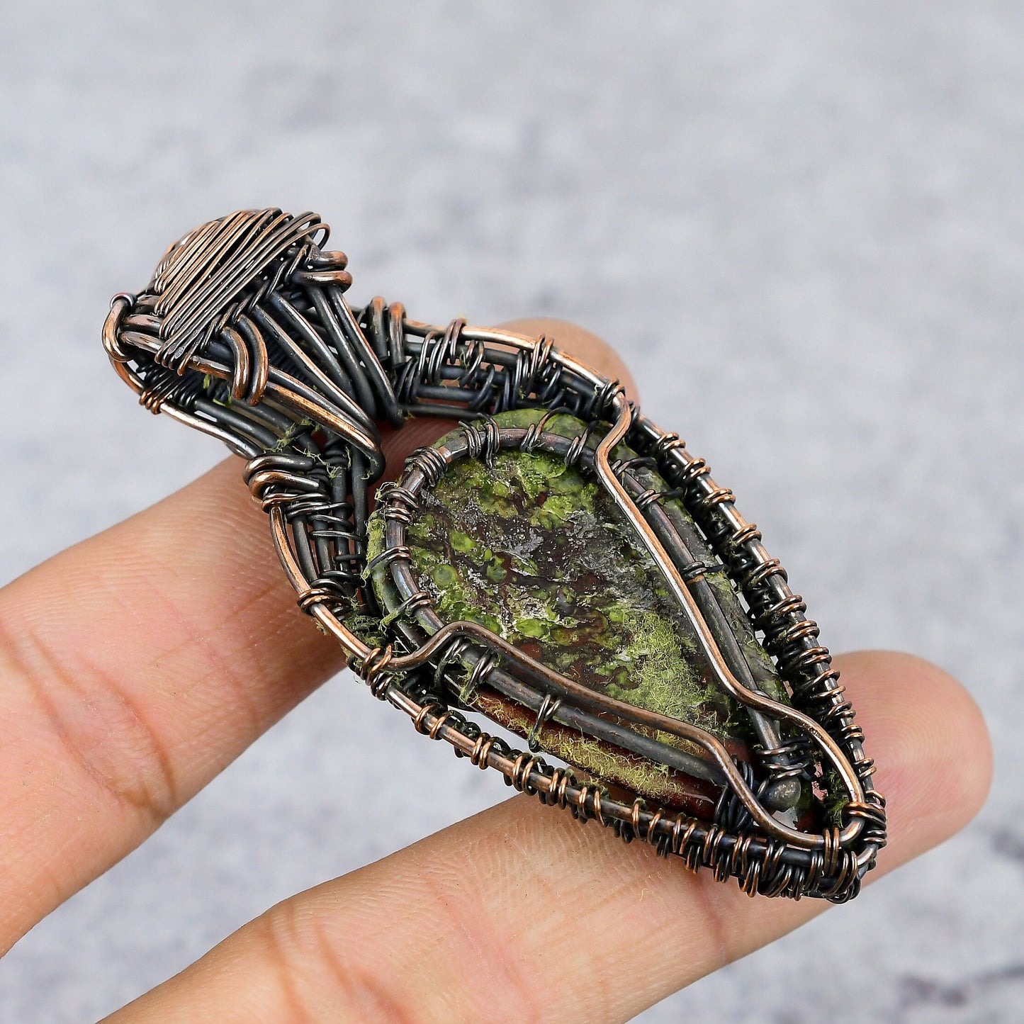 Green Dragon Blood Jasper Gemstone Pendant