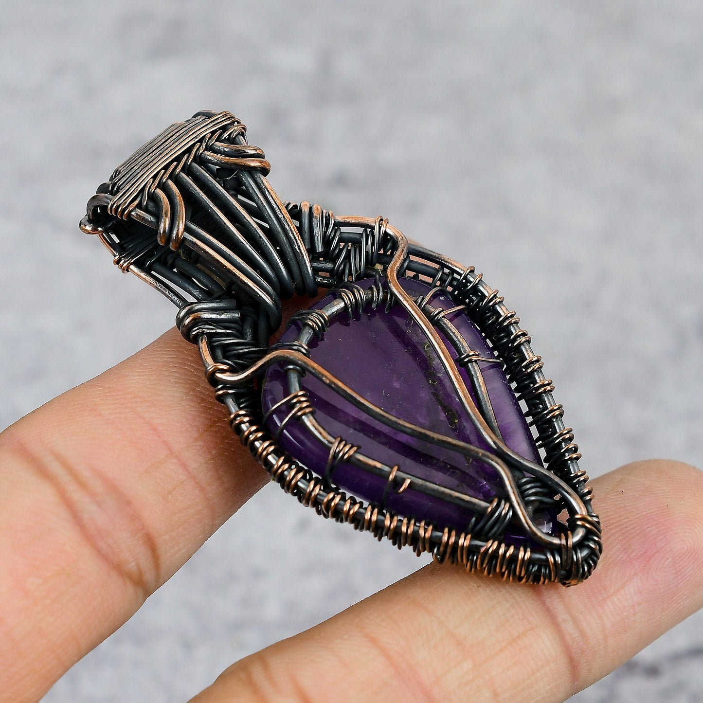 Purple Amethyst & Moonstone Gemstone Pendant