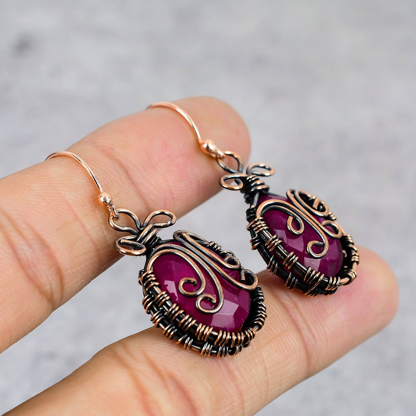 Red Ruby Gemstone Earrings