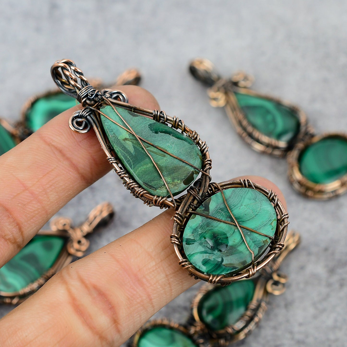 Green Malachite Gemstone Pendant