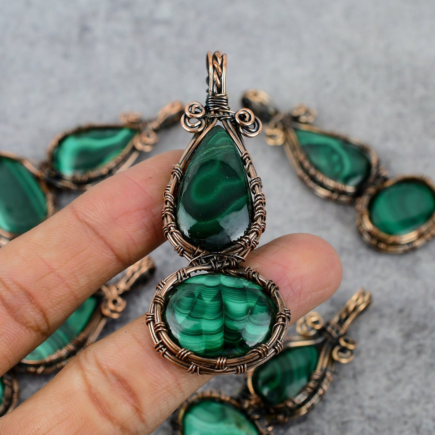 Green Malachite Gemstone Pendant