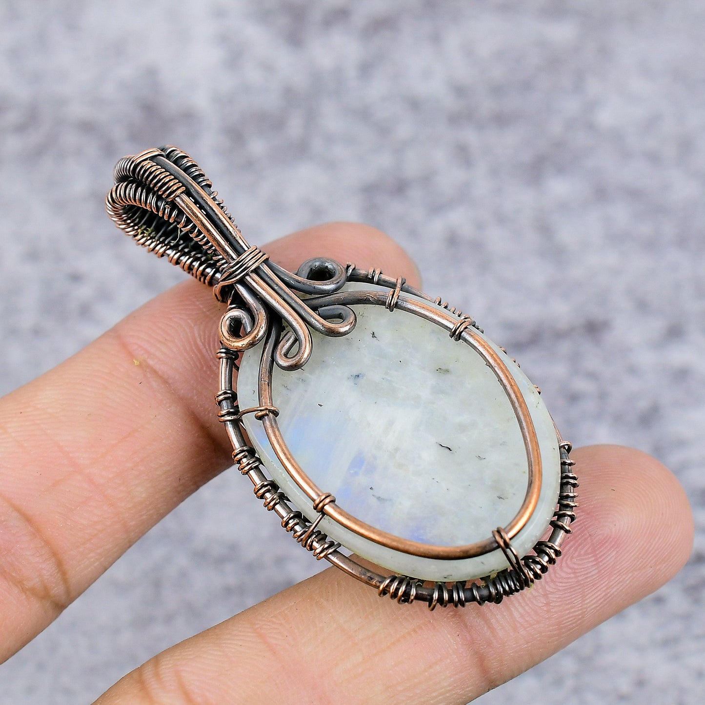 Copper Moonstone Gemstone Pendant