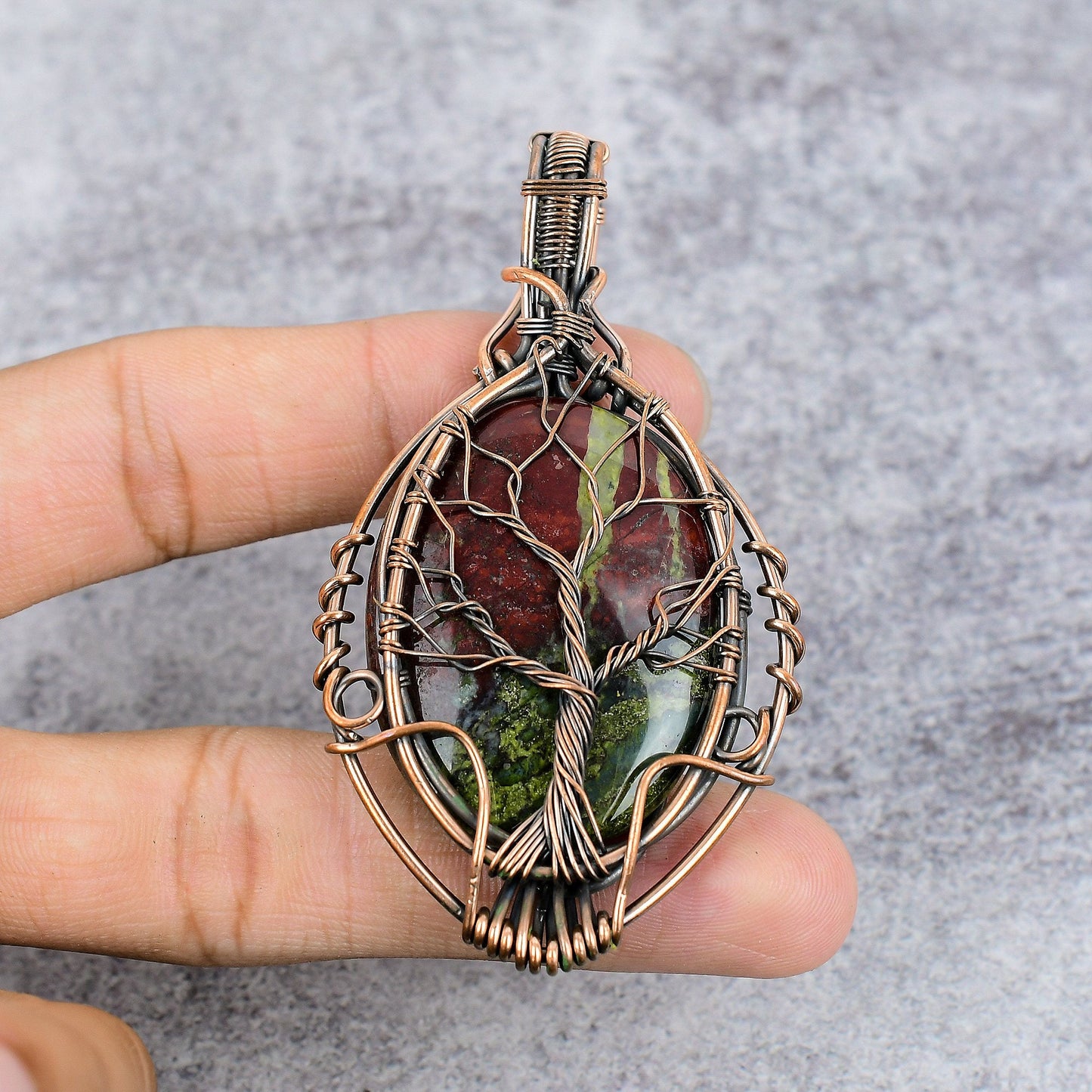 Green Dragon Bloodstone Gemstone Pendant