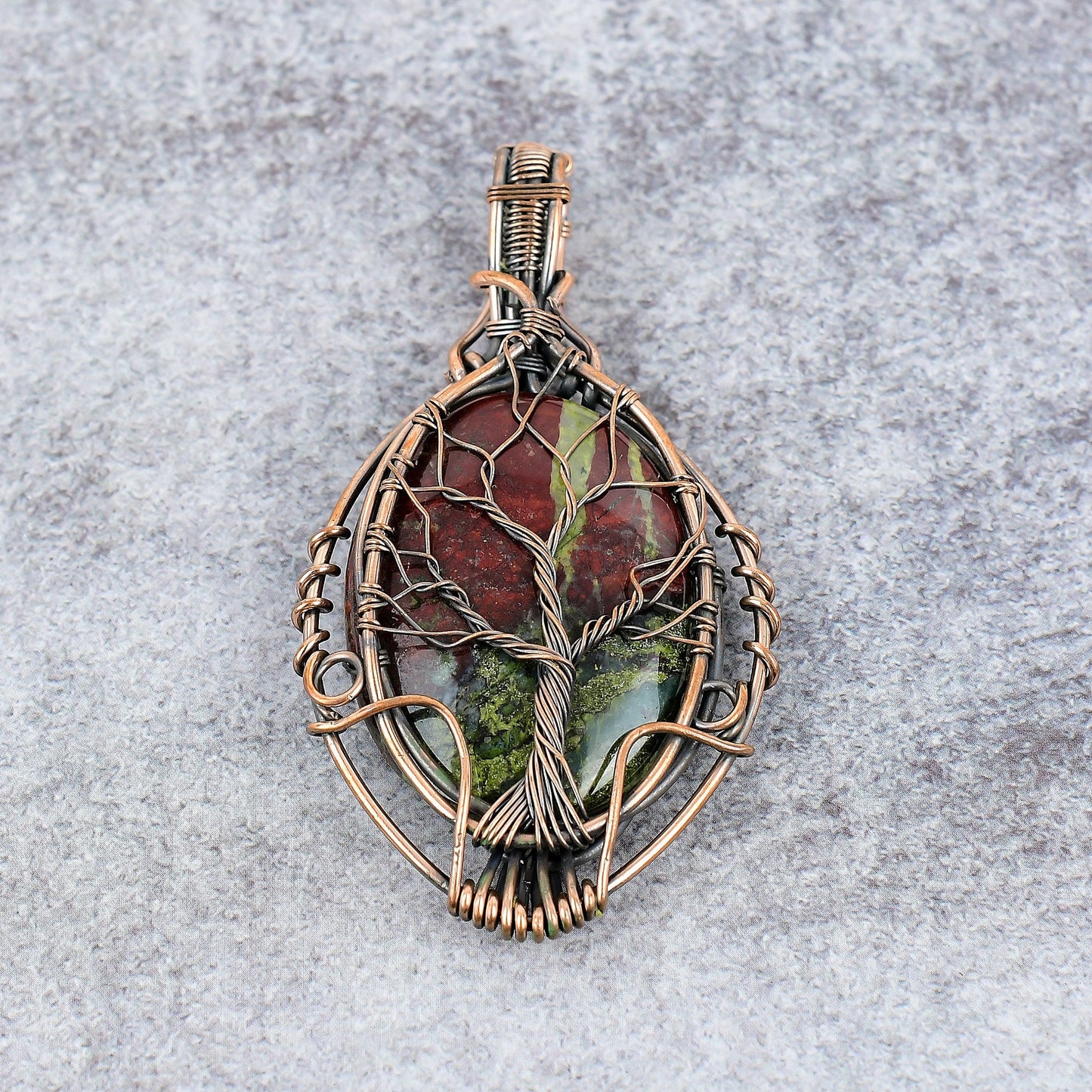 Green Dragon Bloodstone Gemstone Pendant