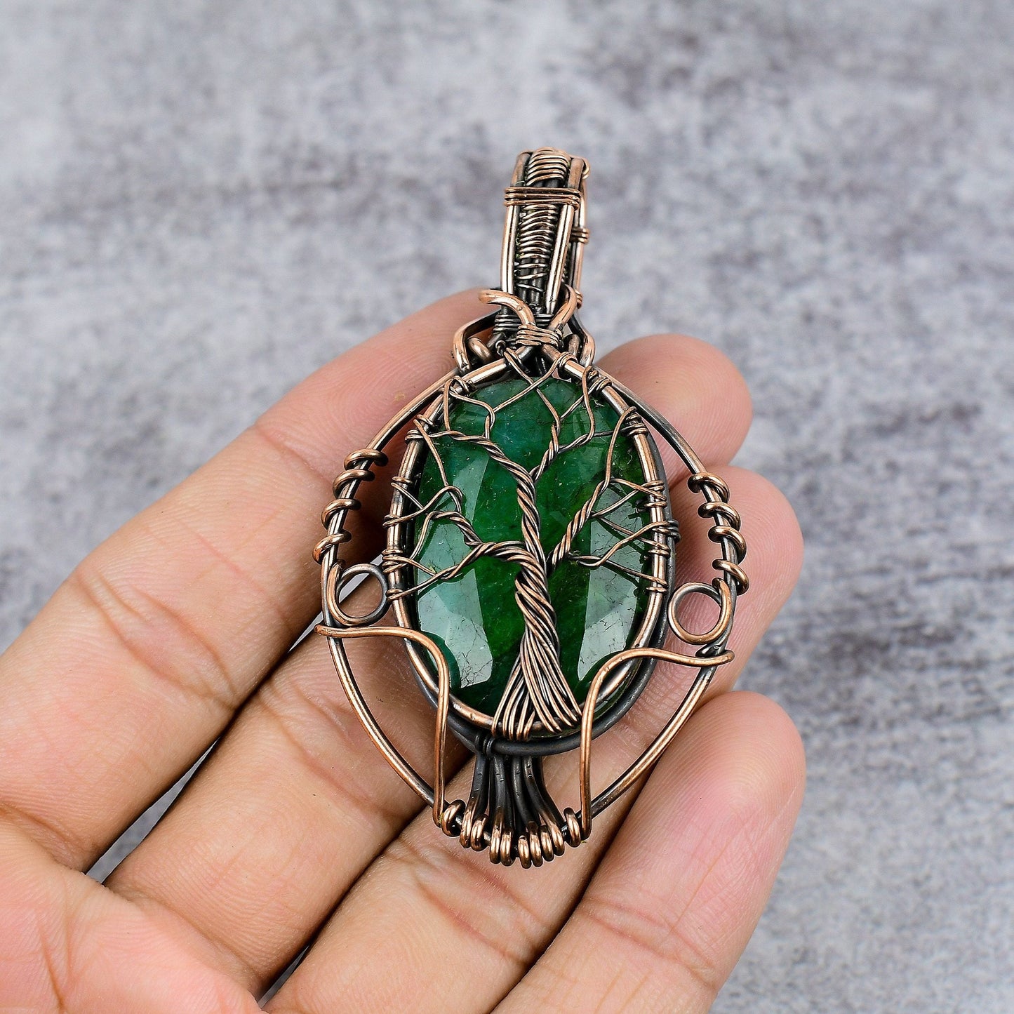 Green Zambian Emerald Gemstone Pendant