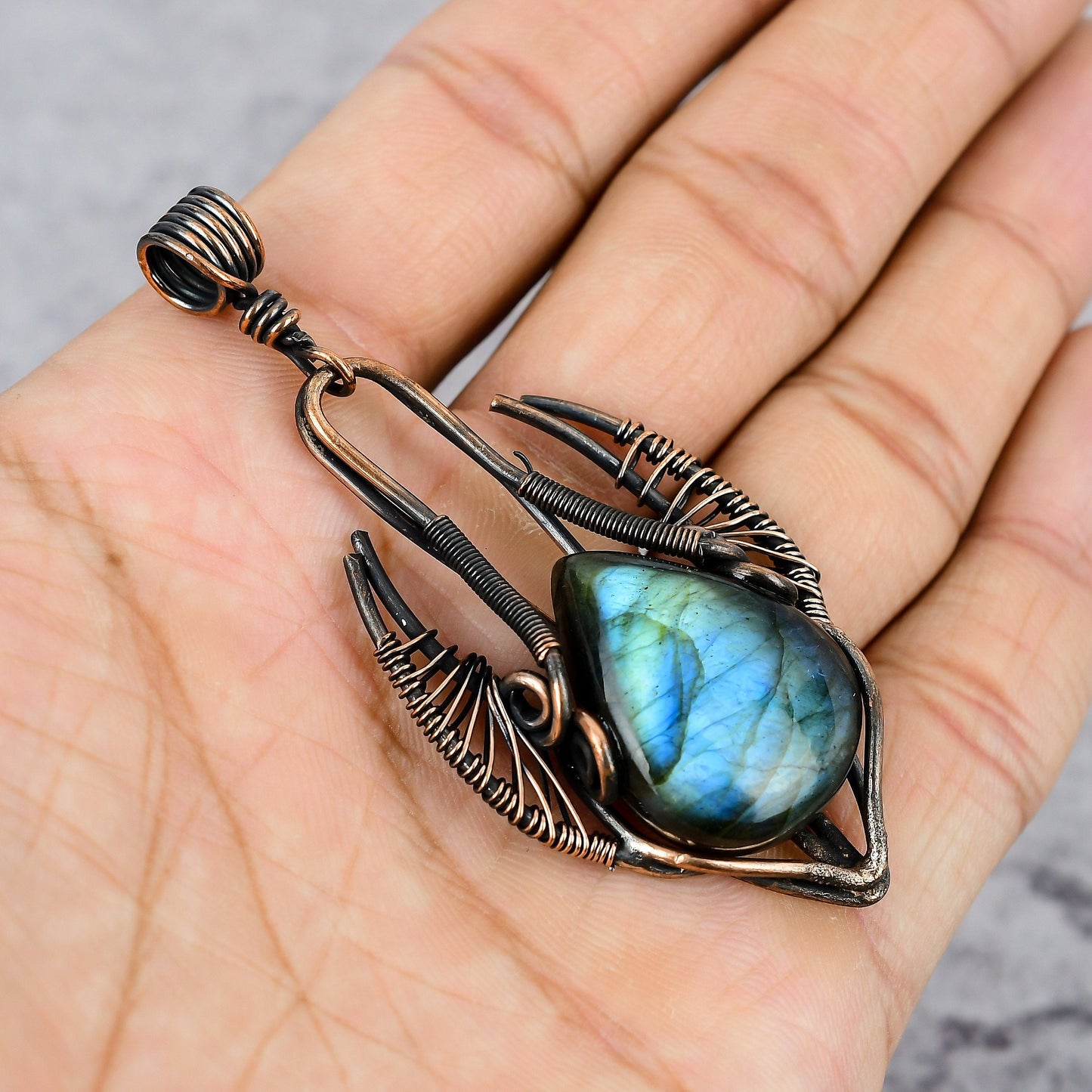 Blue Labradorite Gemstone Pendant