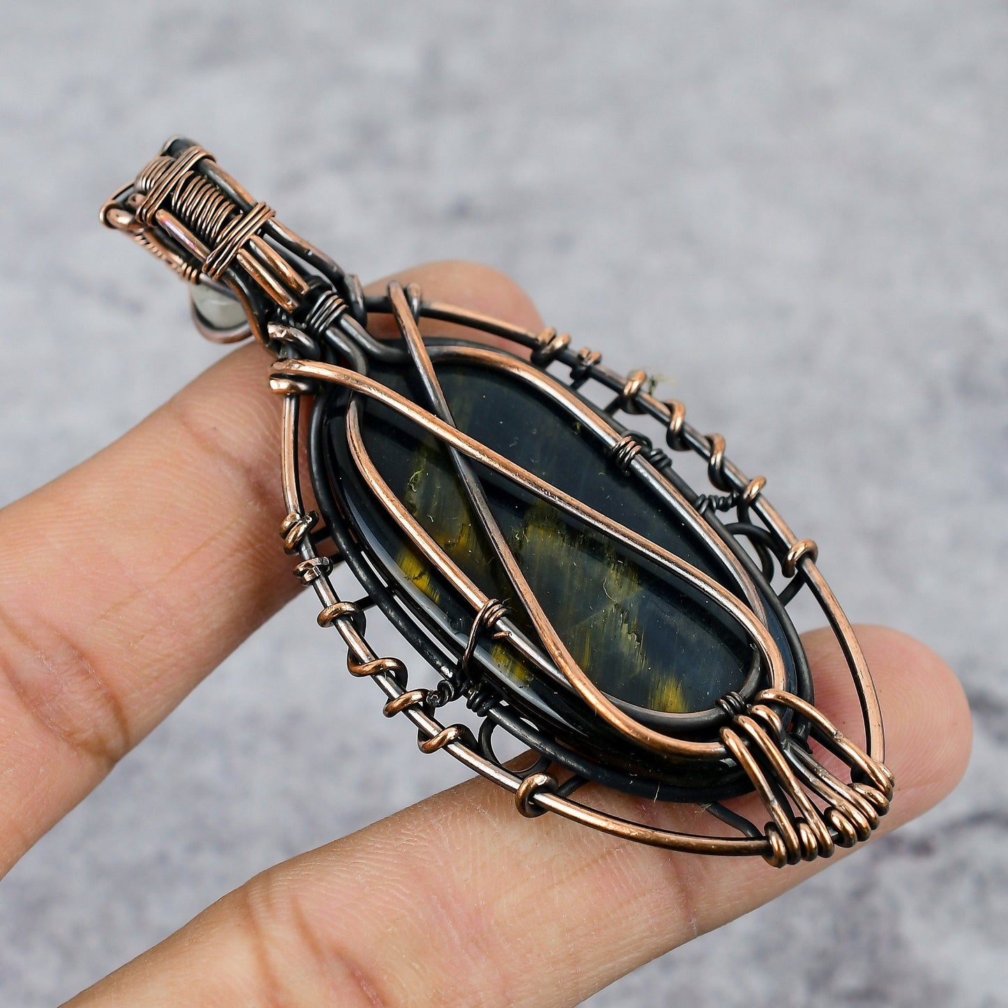 Blue Tiger Eye Gemstone Pendant