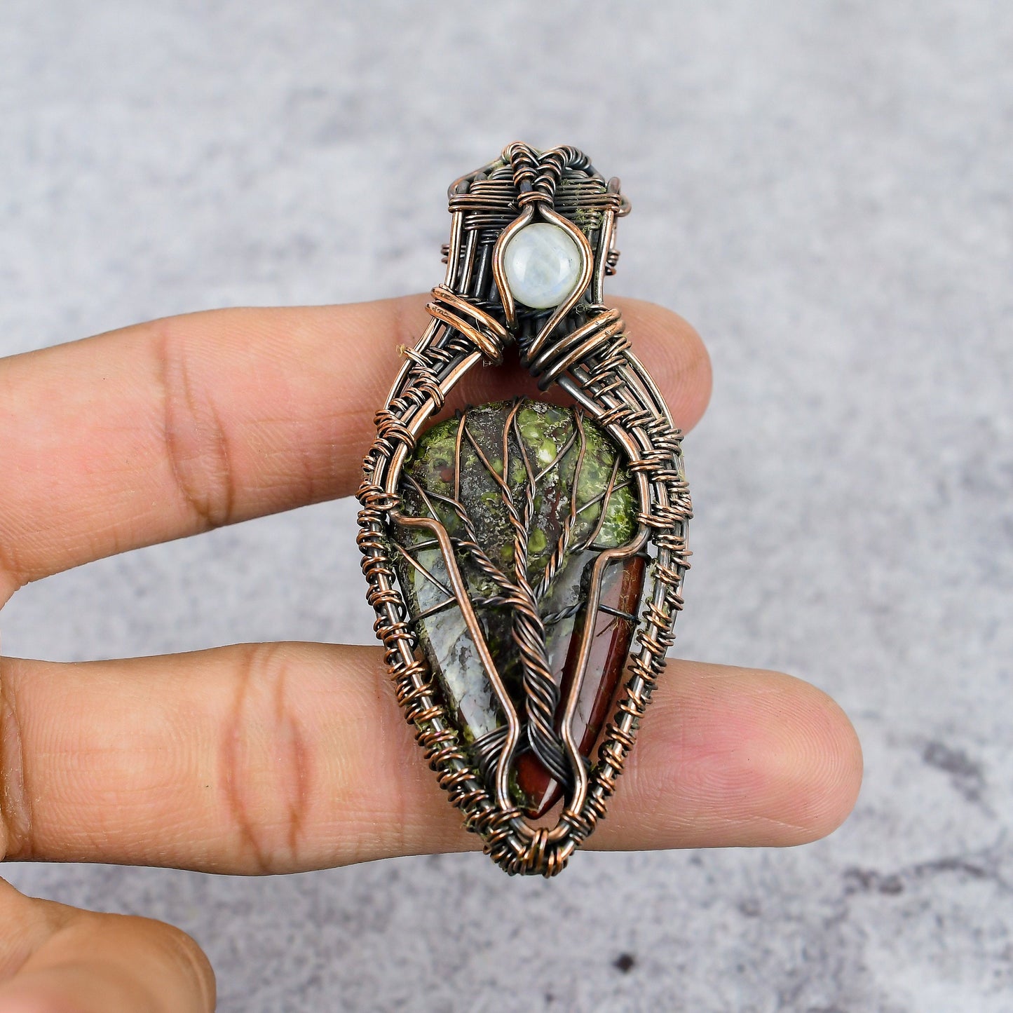 Green Dragon Blood Jasper Gemstone Pendant