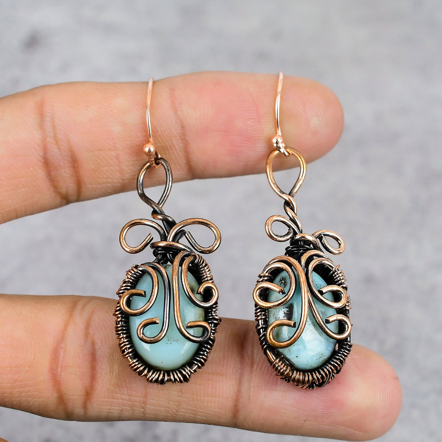 Blue Larimar Gemstone Earrings