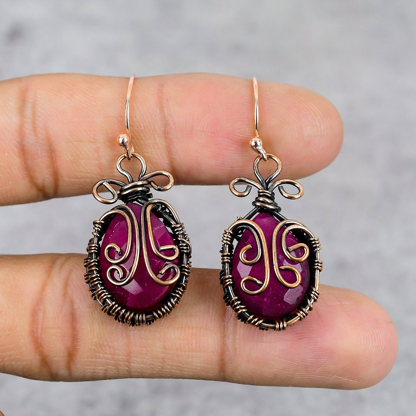 Red Ruby Gemstone Earrings