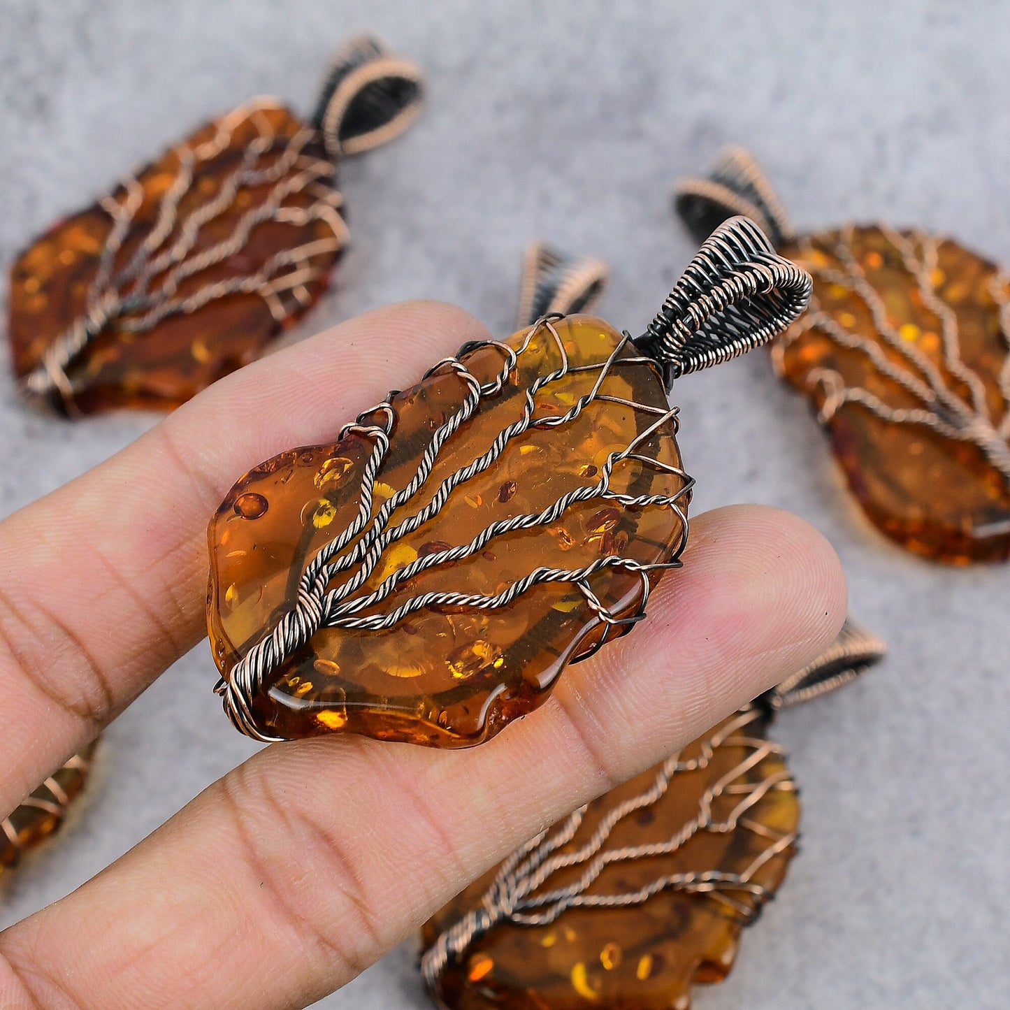 Golden Baltic Amber Gemstone Pendant