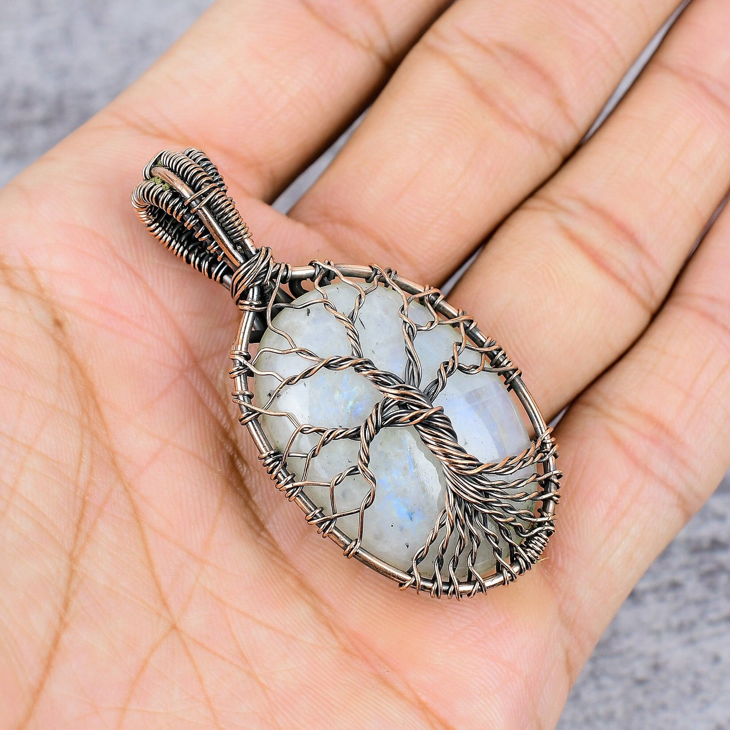 Copper Moonstone Gemstone Pendant