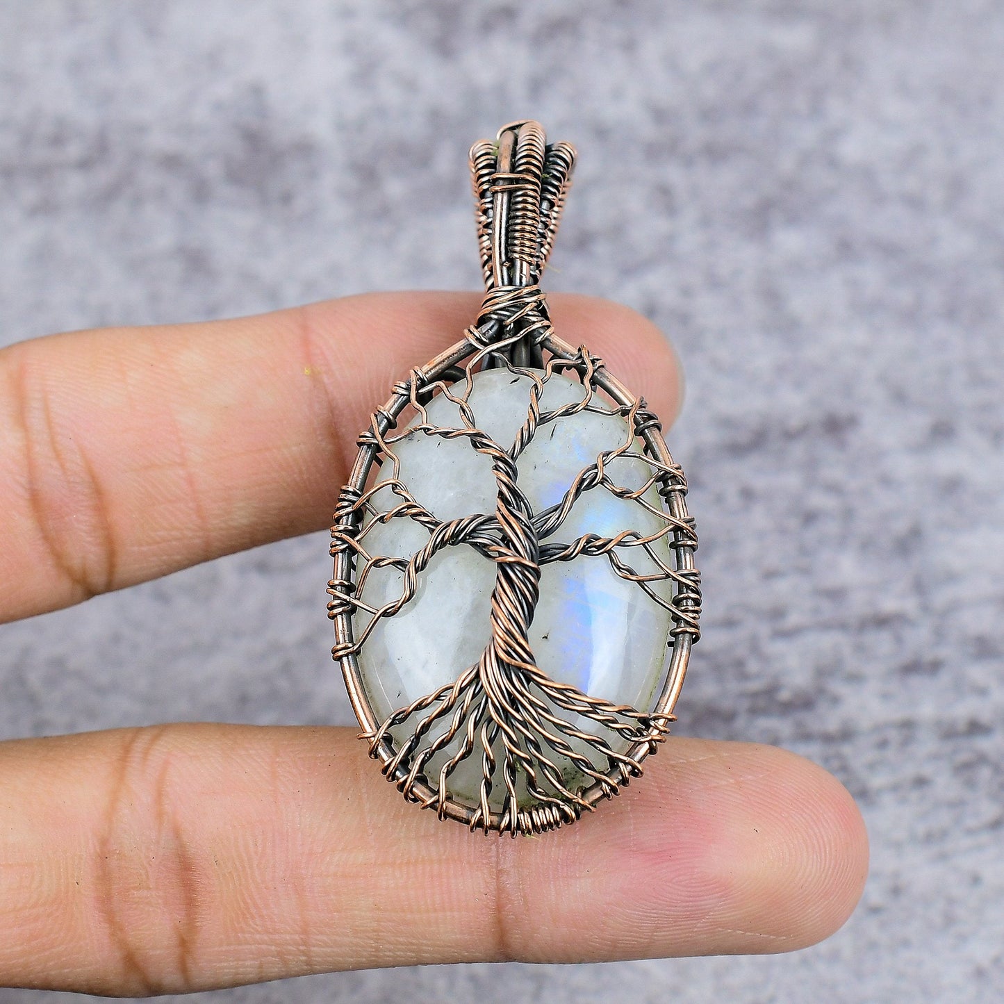 Copper Moonstone Gemstone Pendant