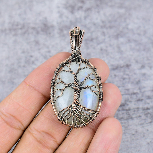 Copper Moonstone Gemstone Pendant