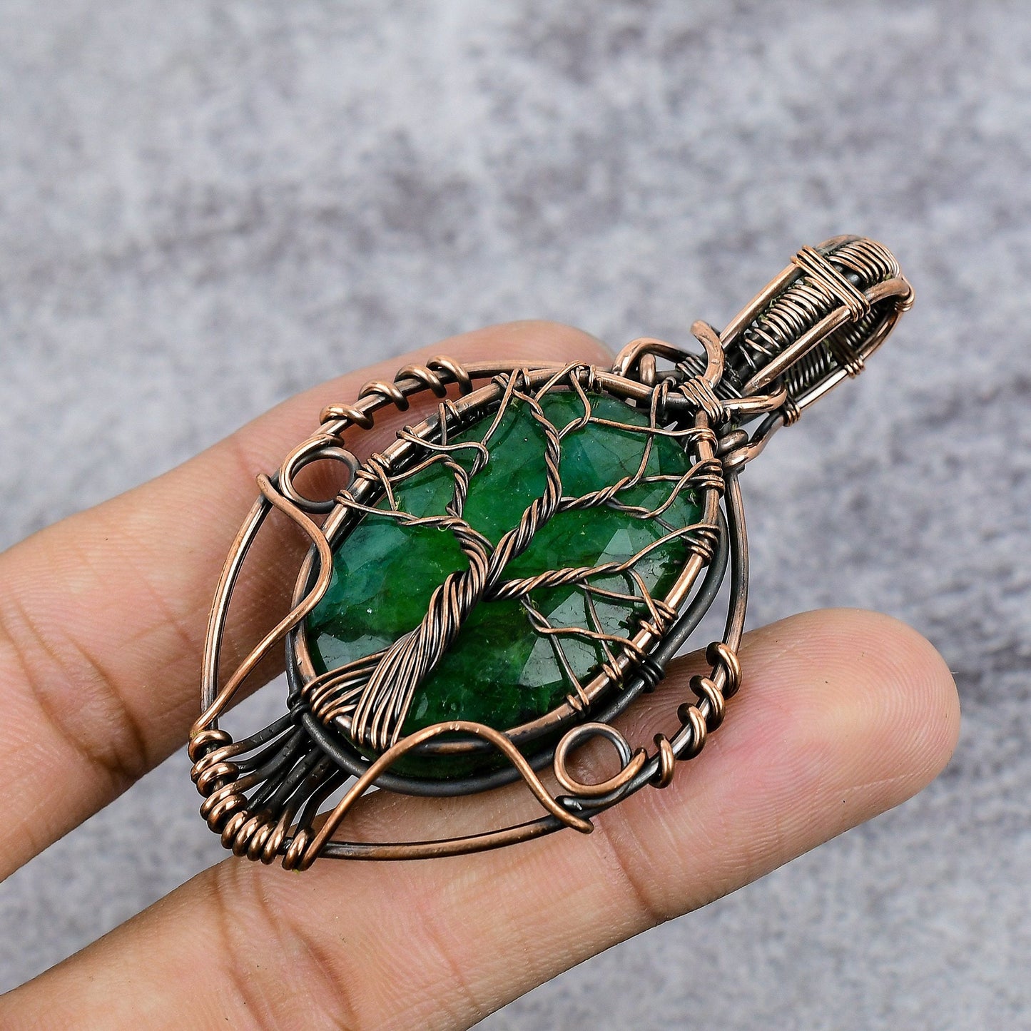 Green Zambian Emerald Gemstone Pendant