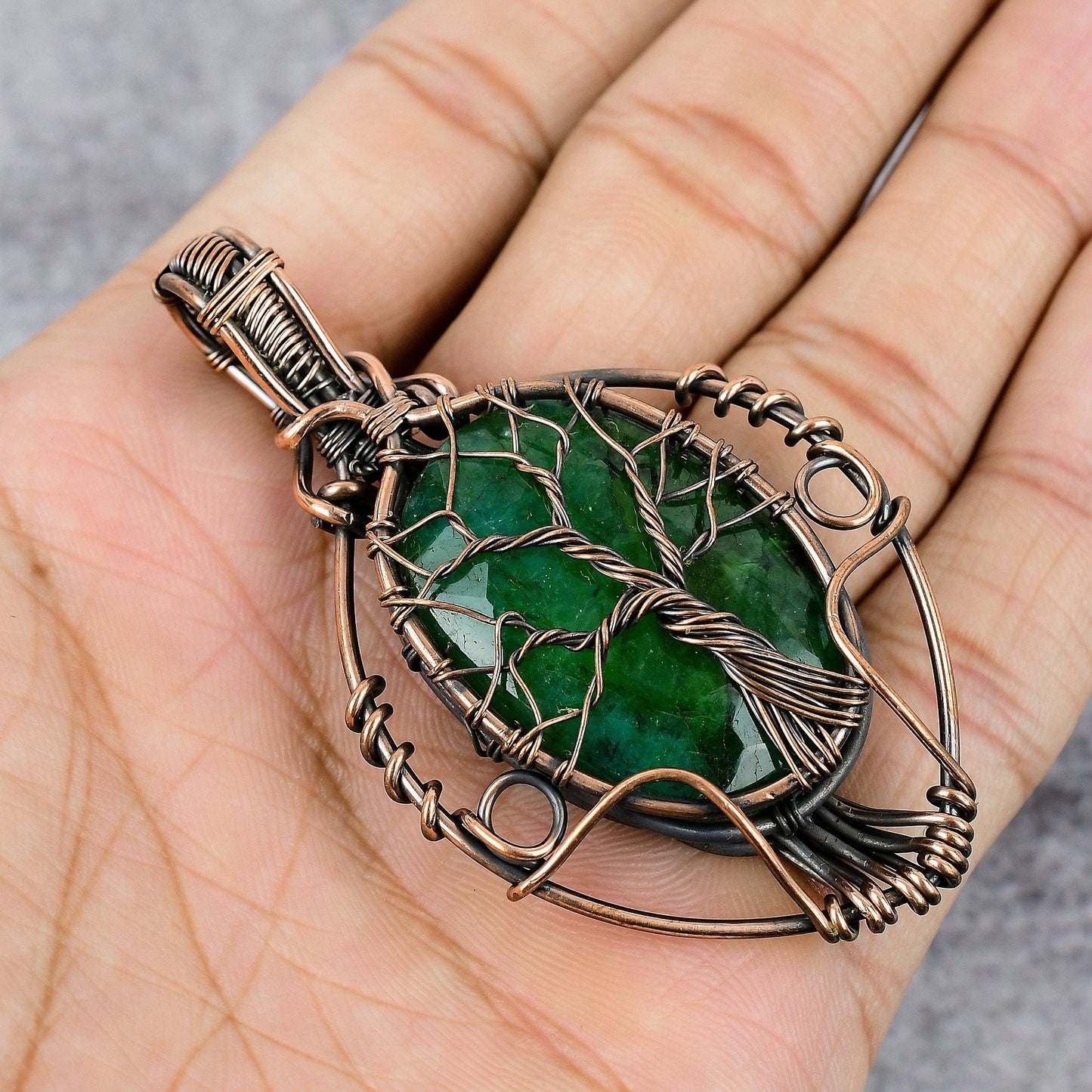 Green Zambian Emerald Gemstone Pendant