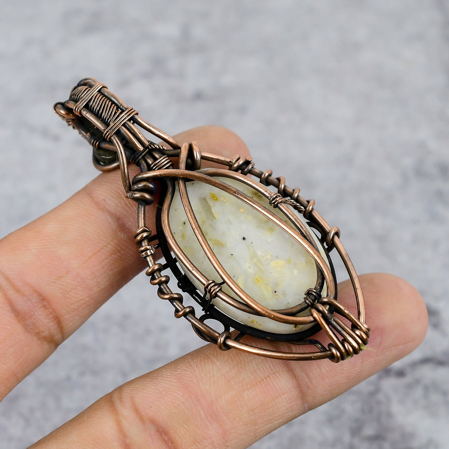 Pink Opal Gemstone Evil Eye Pendant