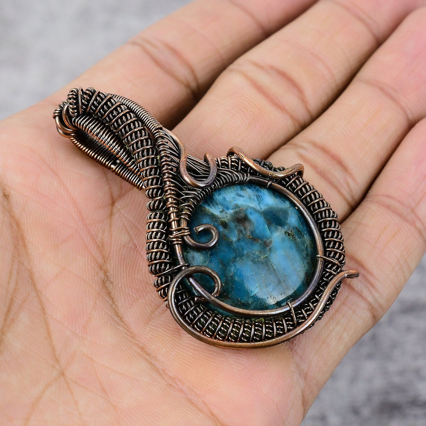 Neon Blue Apatite Gemstone Pendant