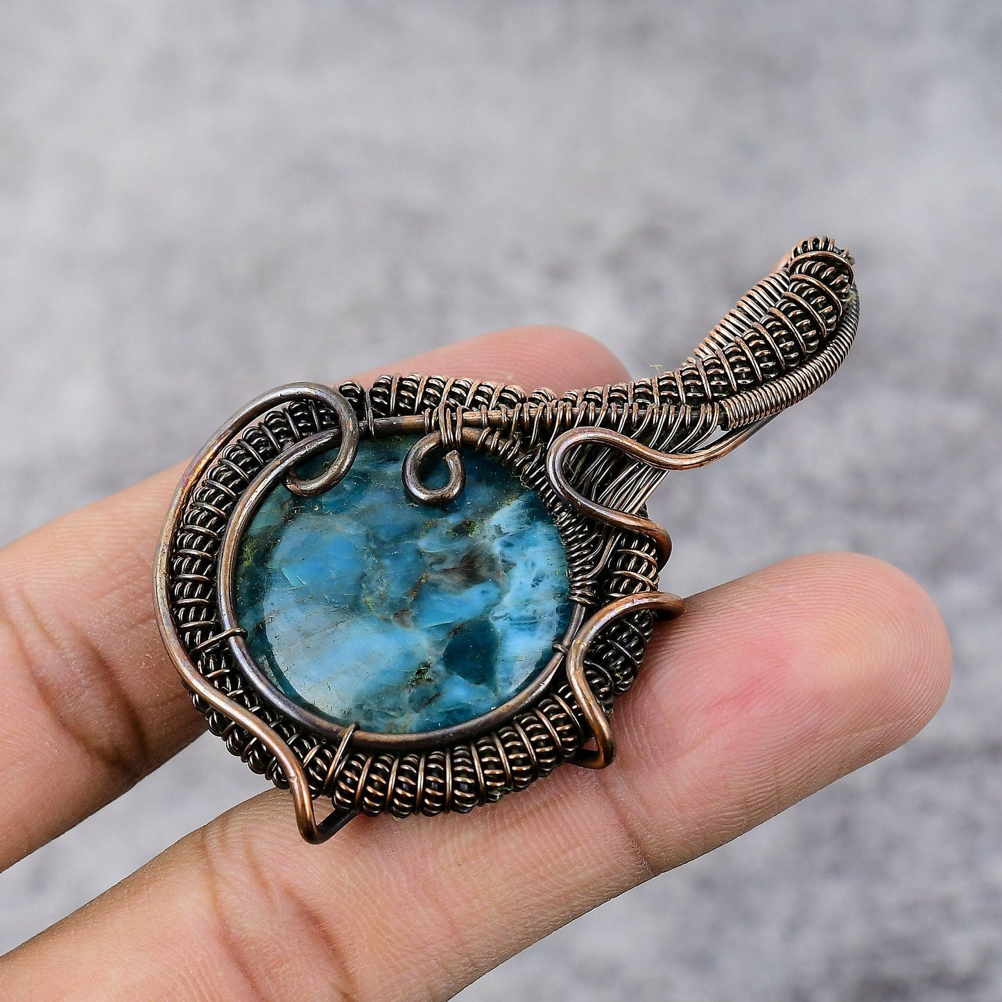 Neon Blue Apatite Gemstone Pendant
