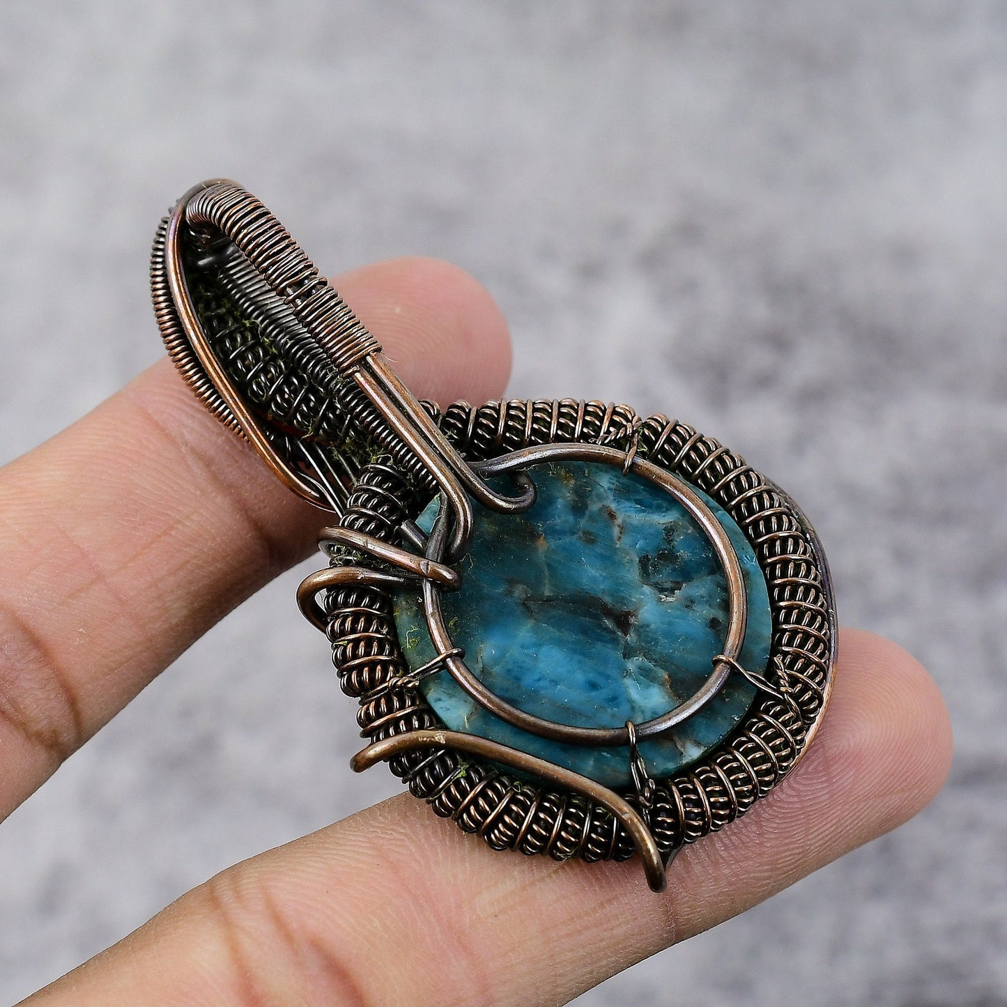 Neon Blue Apatite Gemstone Pendant