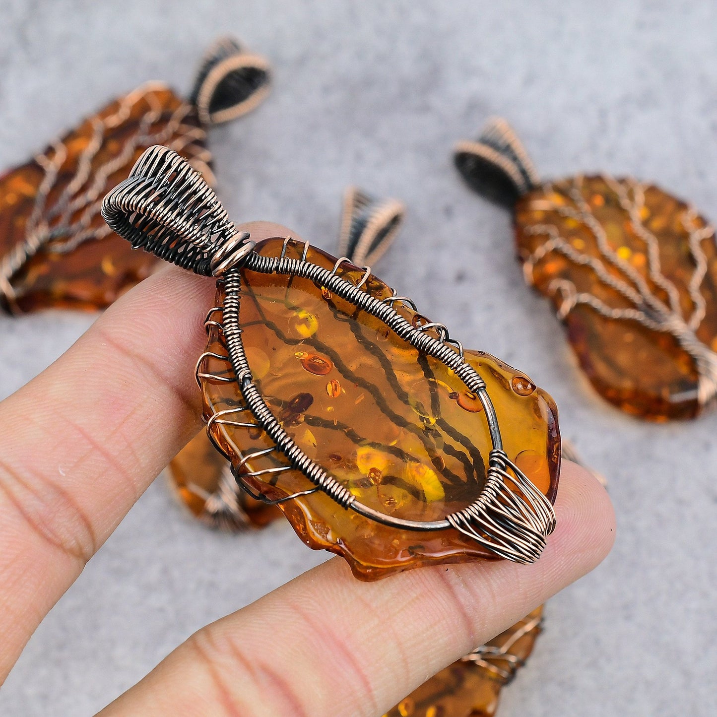 Golden Baltic Amber Gemstone Pendant