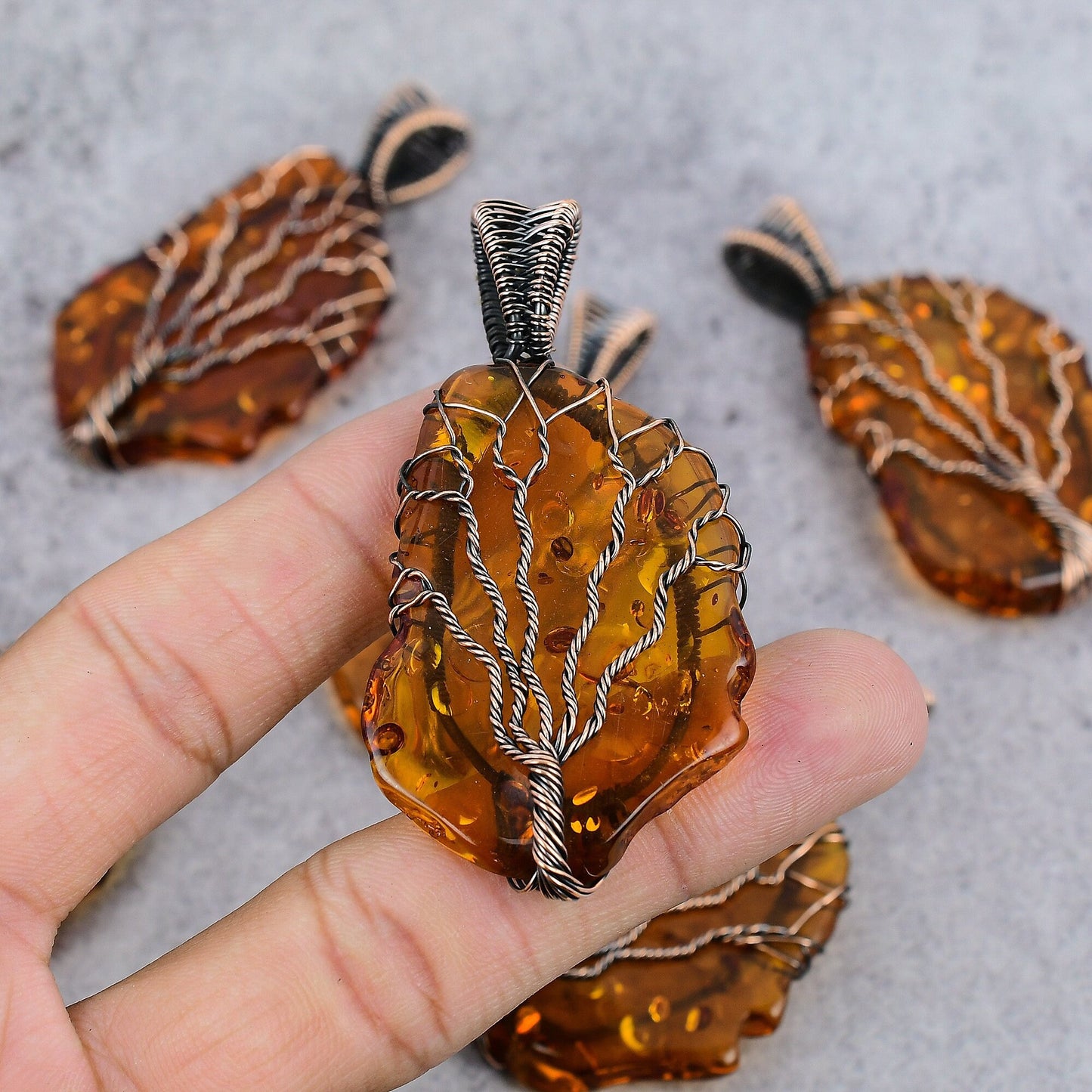 Golden Baltic Amber Gemstone Pendant