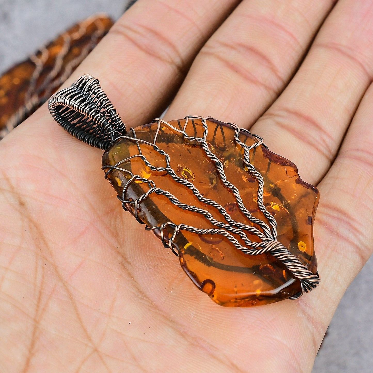 Golden Baltic Amber Gemstone Pendant