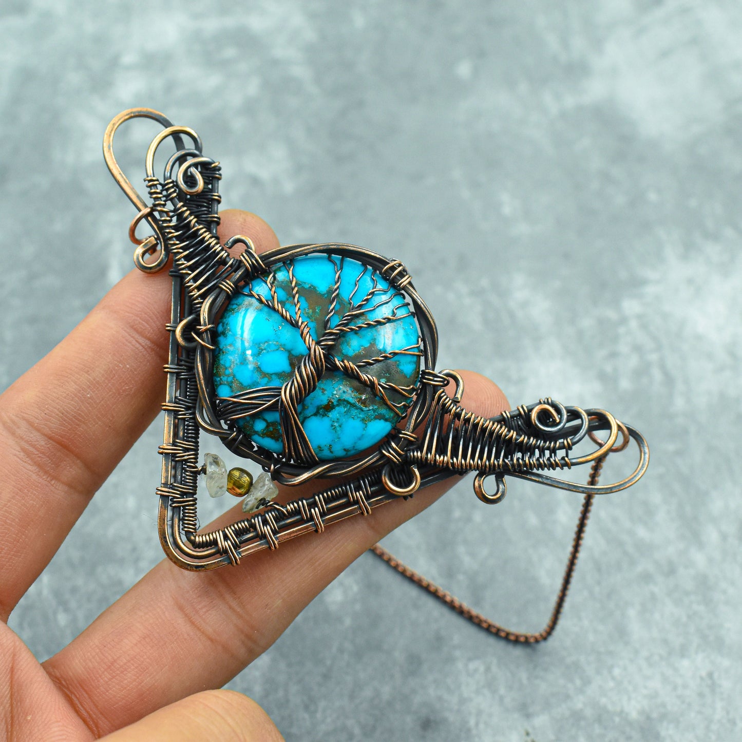Blue Turquoise Gemstone Necklace