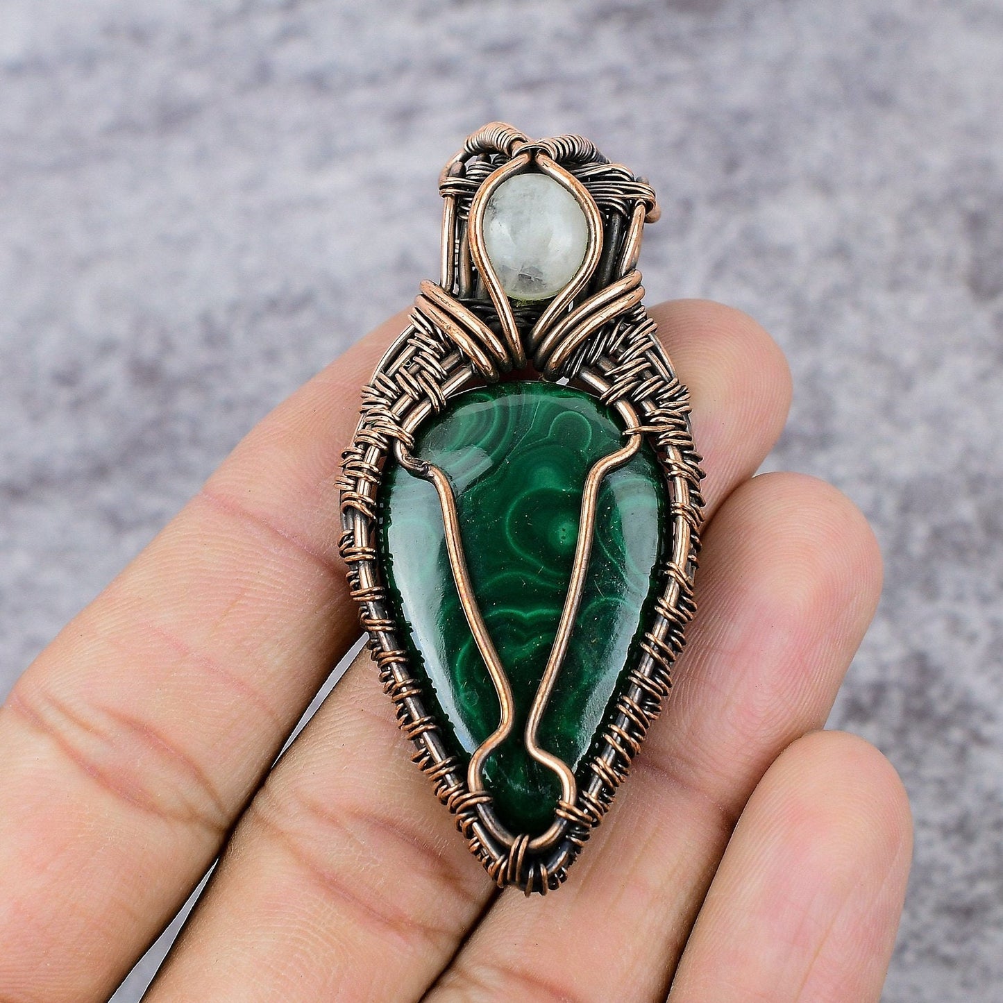 Green Malachite Gemstone Pendant