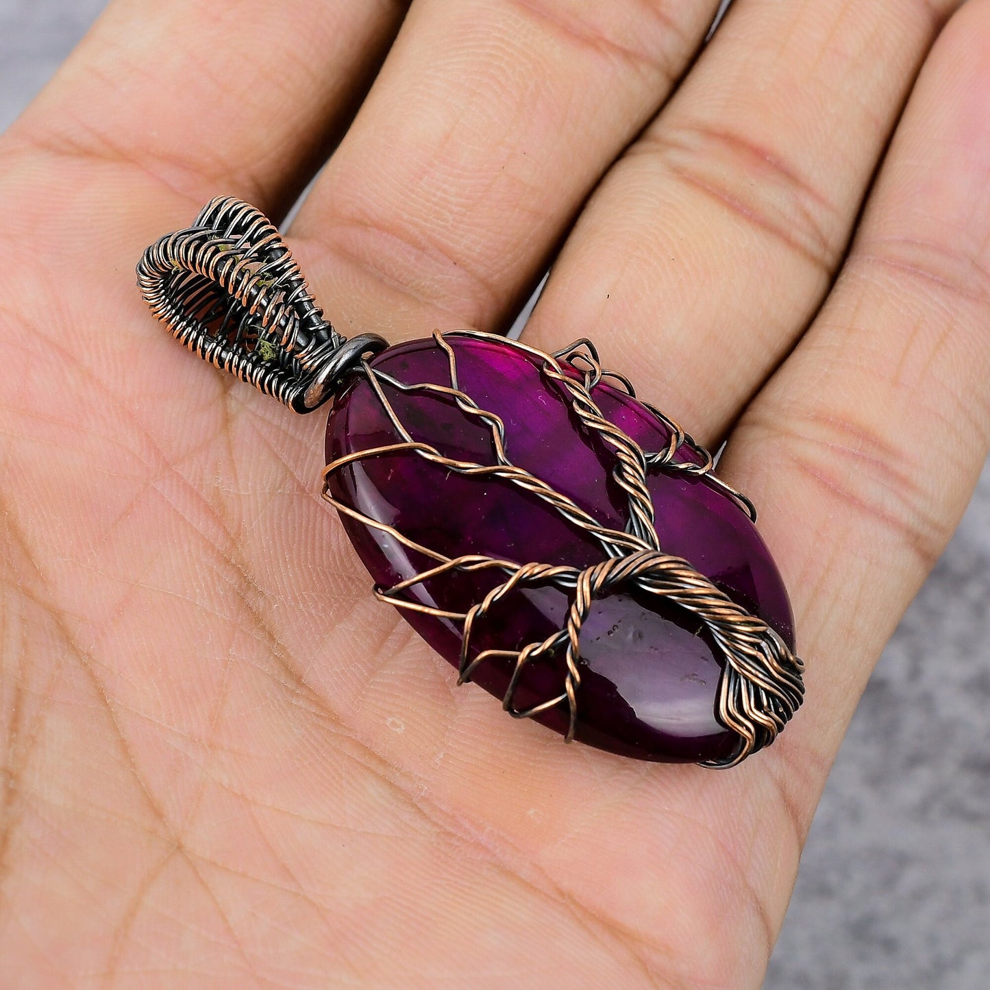Pink Flash Labradorite Gemstone Pendant