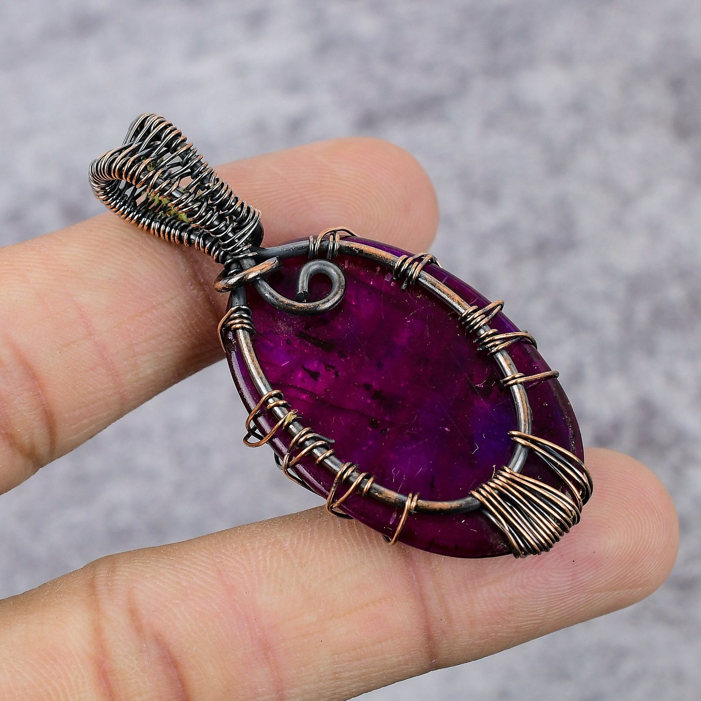 Pink Flash Labradorite Gemstone Pendant