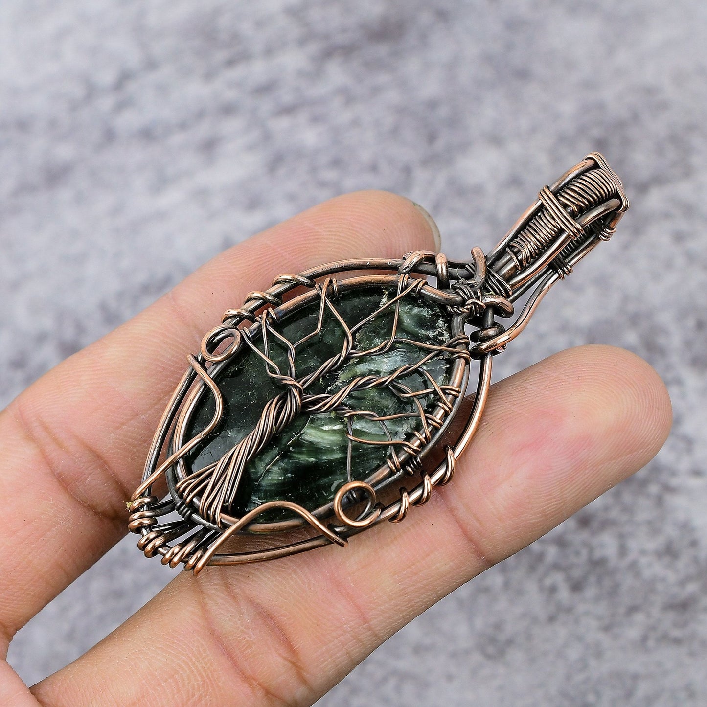Green Seraphinite Gemstone Pendant