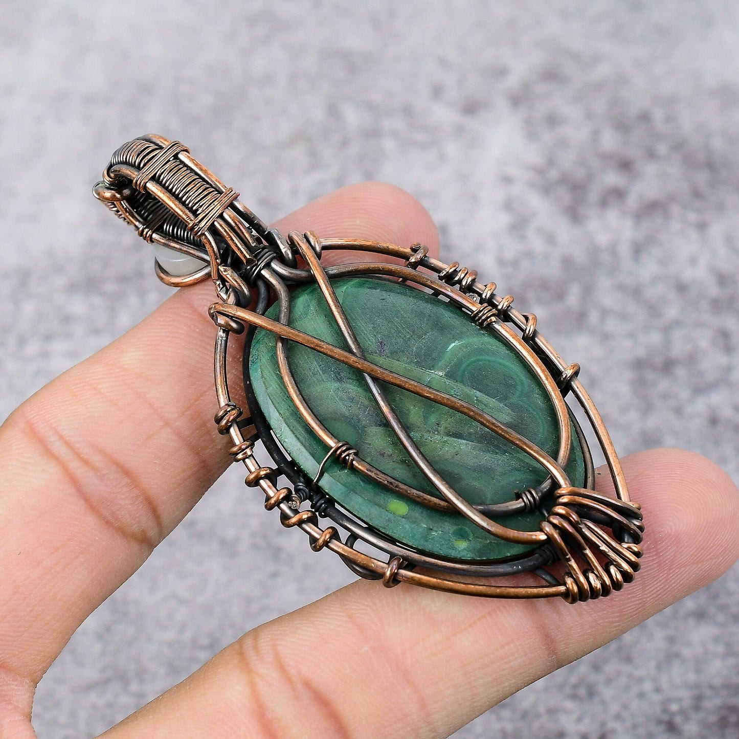 Green Malachite Gemstone Pendant