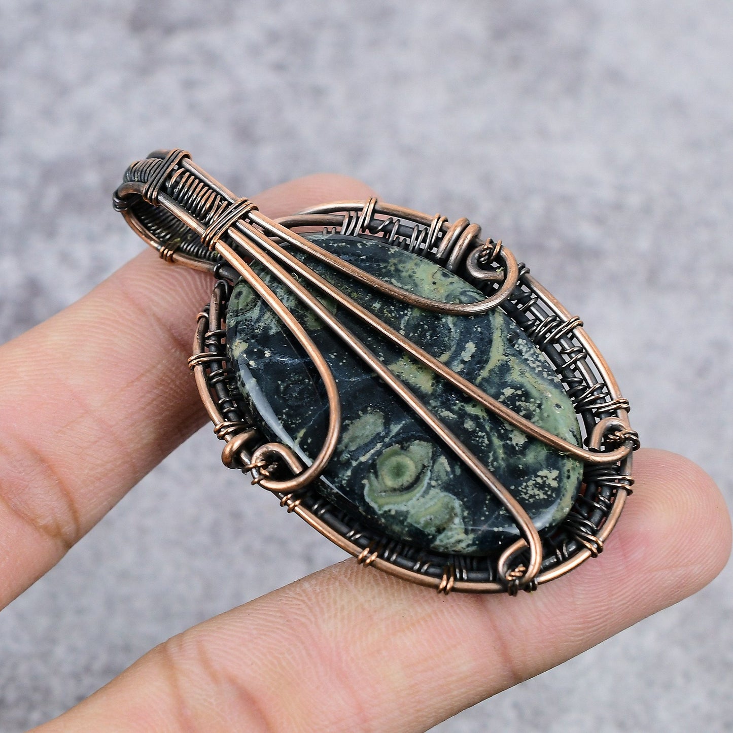 Green Kambaba Jasper Gemstone Pendant