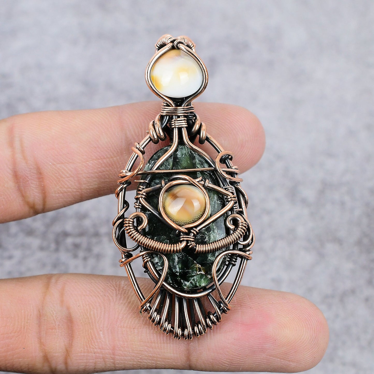 Copper Shiva Eye Gemstone Pendant