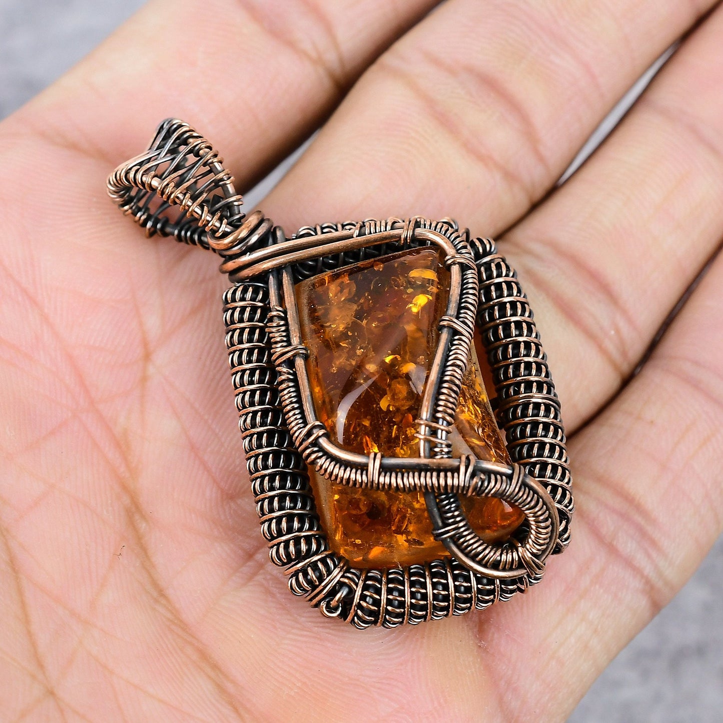 Golden Baltic Amber Gemstone Pendant