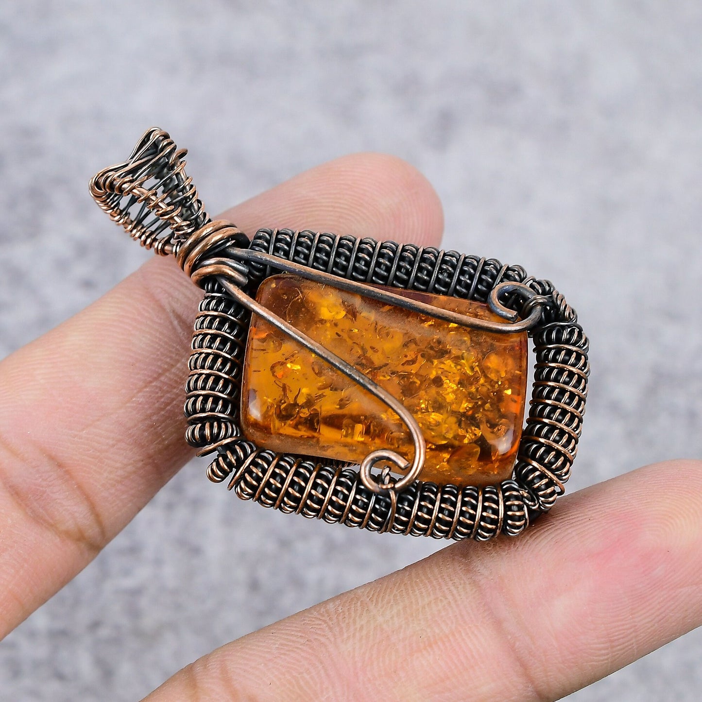Golden Baltic Amber Gemstone Pendant