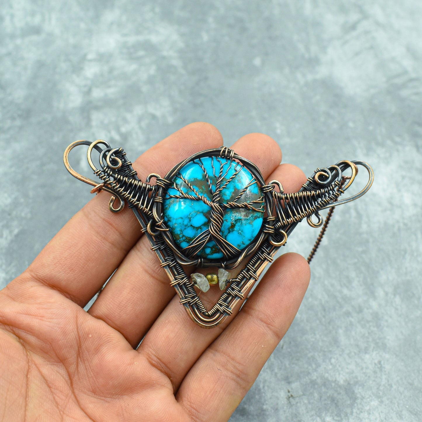 Blue Turquoise Gemstone Necklace