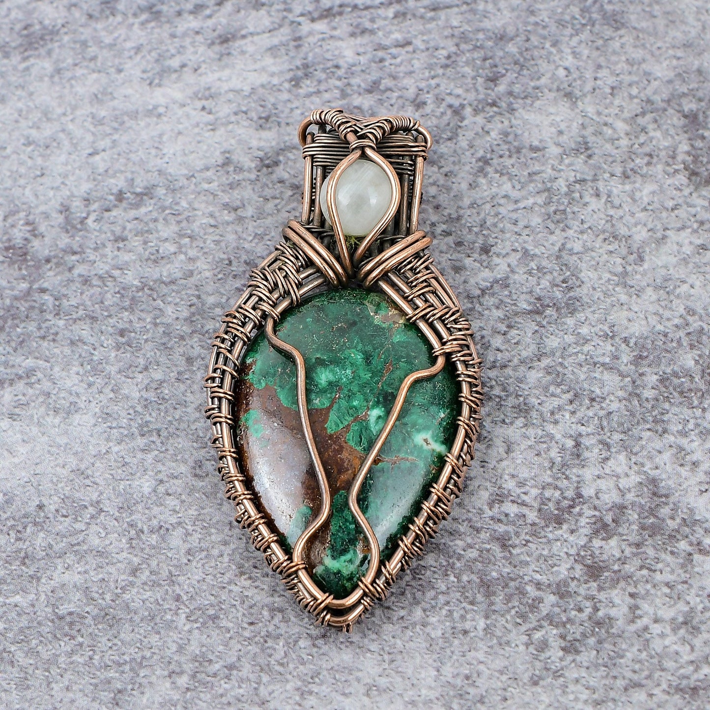Blue Green Azurite Malachite Gemstone Pendant
