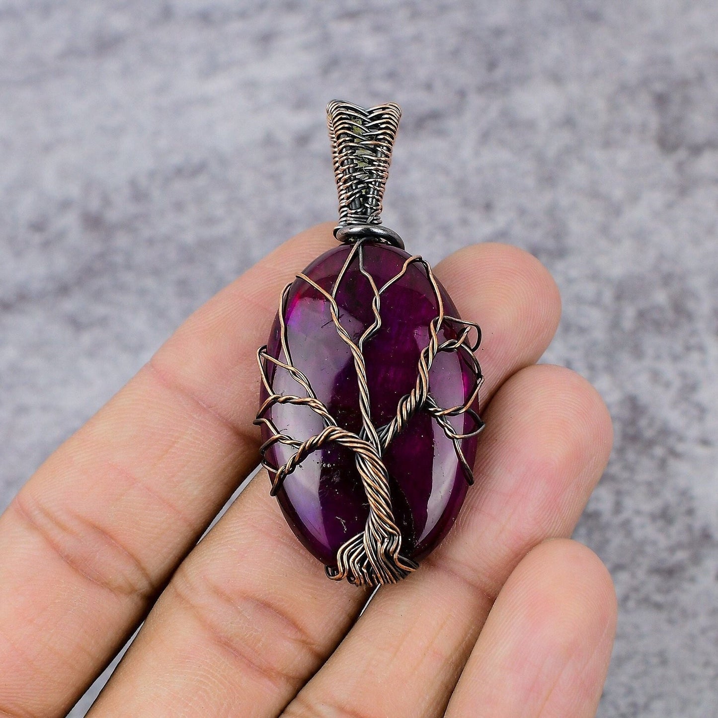 Pink Flash Labradorite Gemstone Pendant
