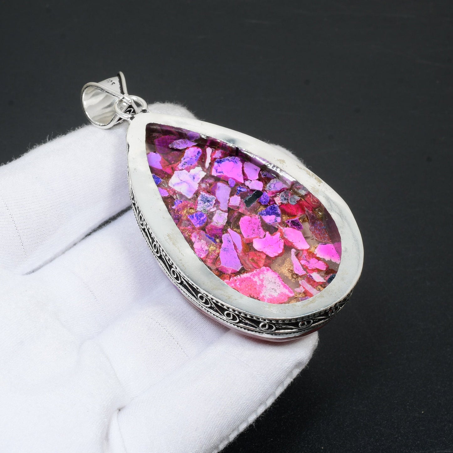 Copper Spiny Oyster Gemstone Pendant