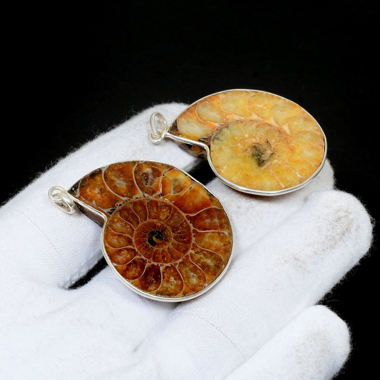 Brown Ammonite Gemstone Pendant