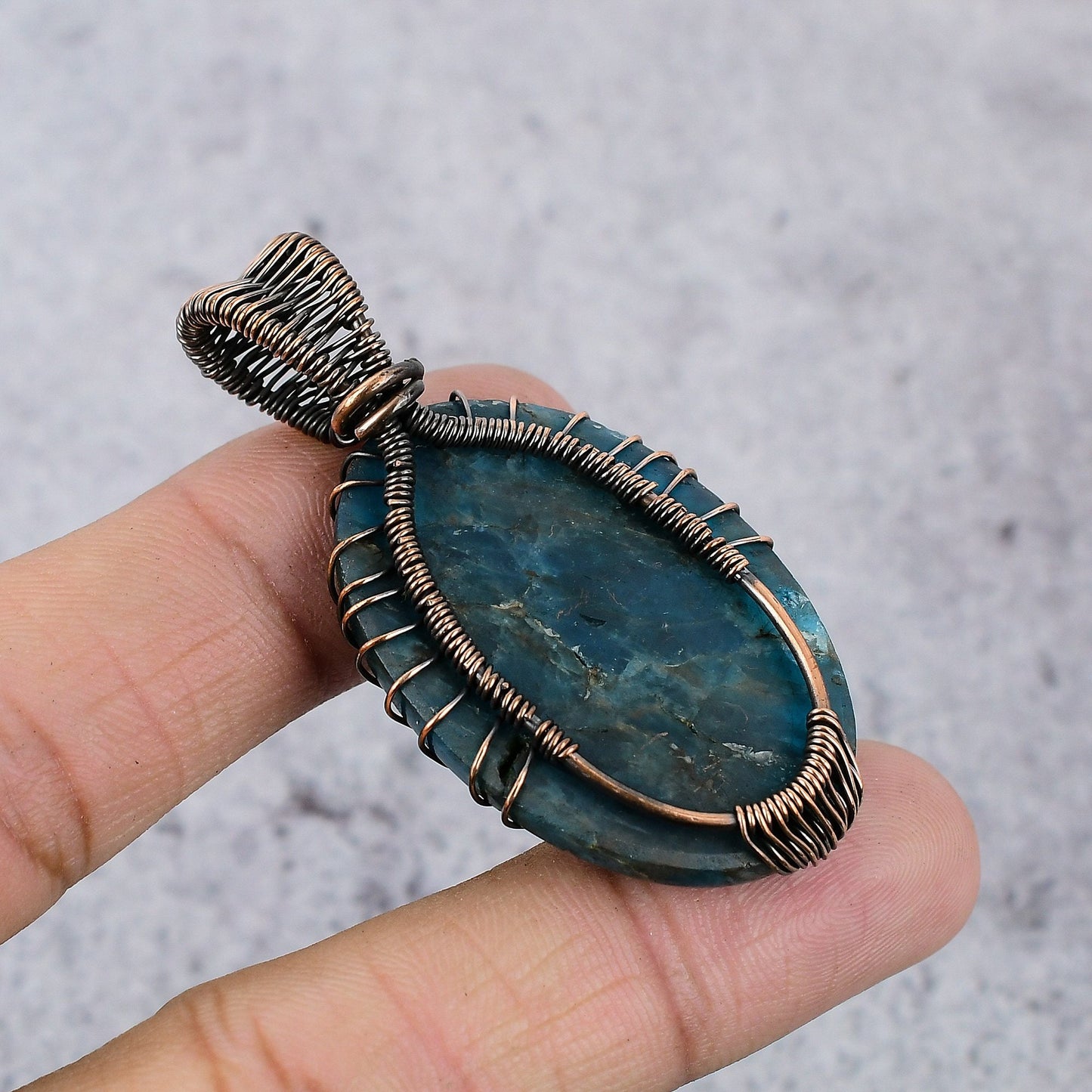 Neon Blue Apatite Gemstone Pendant