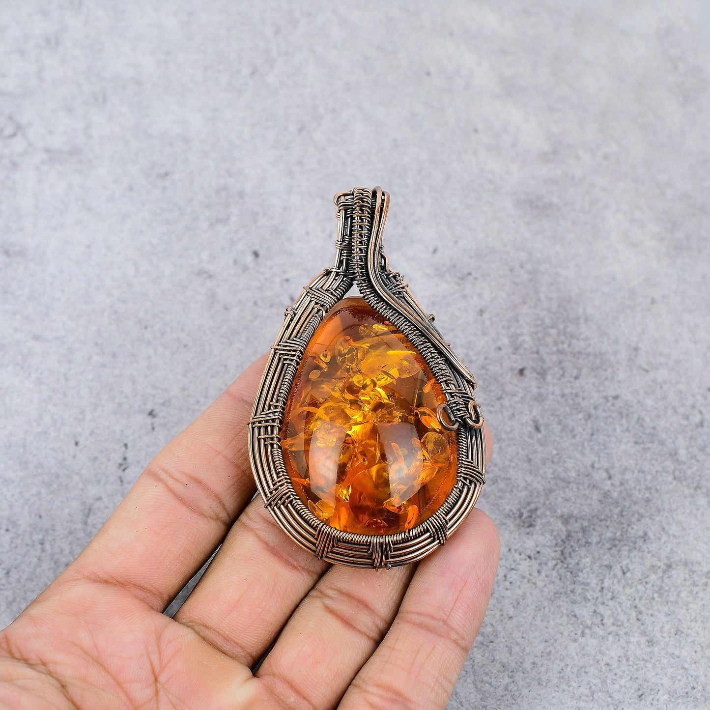Golden Amber Gemstone Pendant