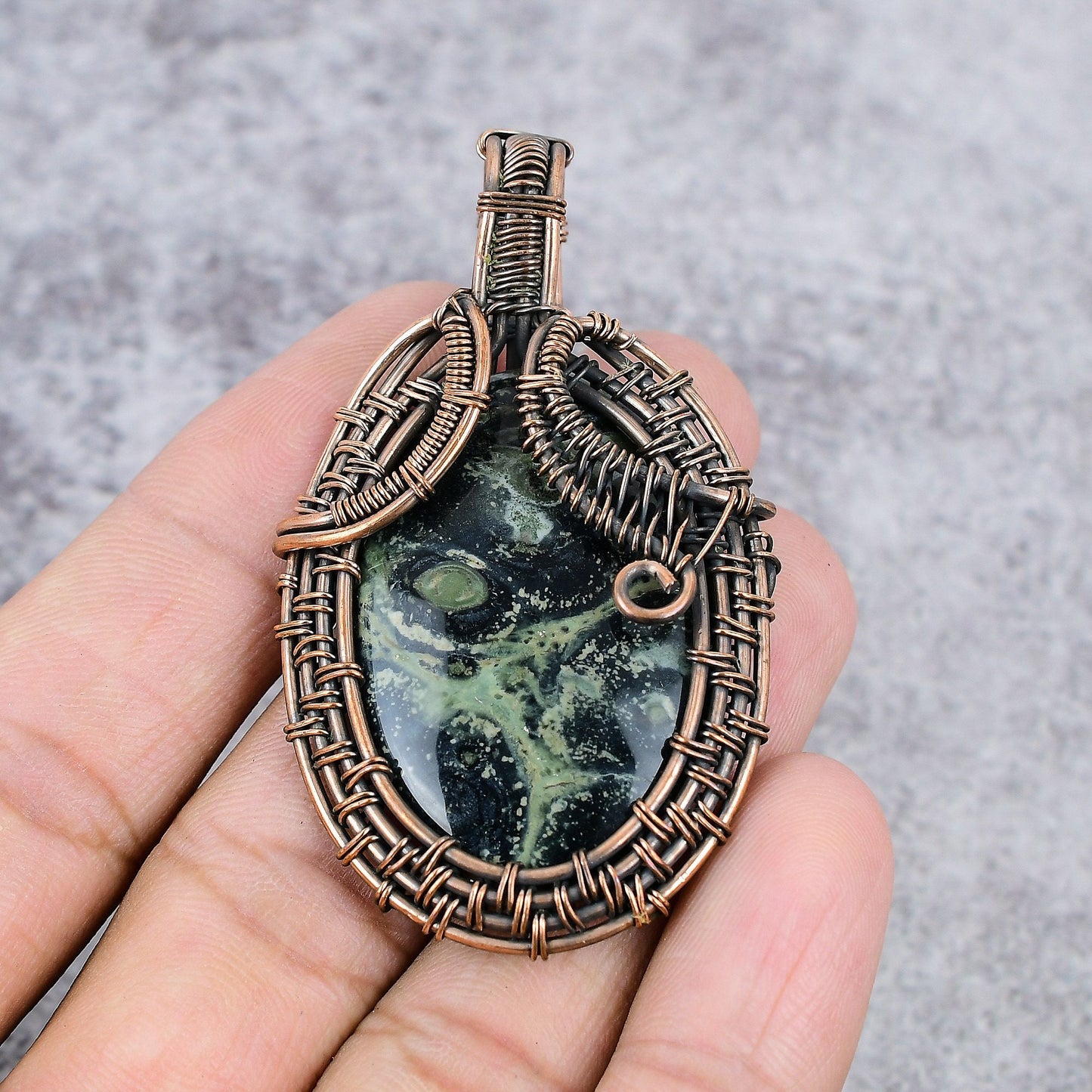 Green Kambaba Jasper Gemstone Pendant