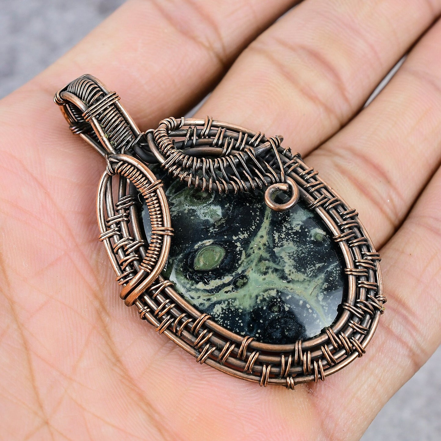 Green Kambaba Jasper Gemstone Pendant